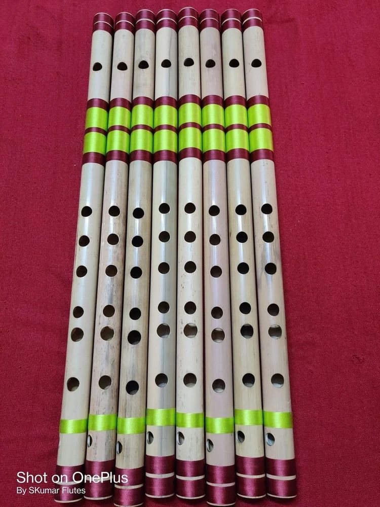 White 19 Inch Bamboo Flute, 20 Gm